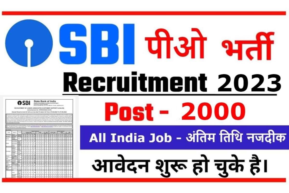 SBI PO Recruitment 2023 एसबीआई ने 2000 पदों पर भर्ती का नोटिफिकेशन जारी 1
