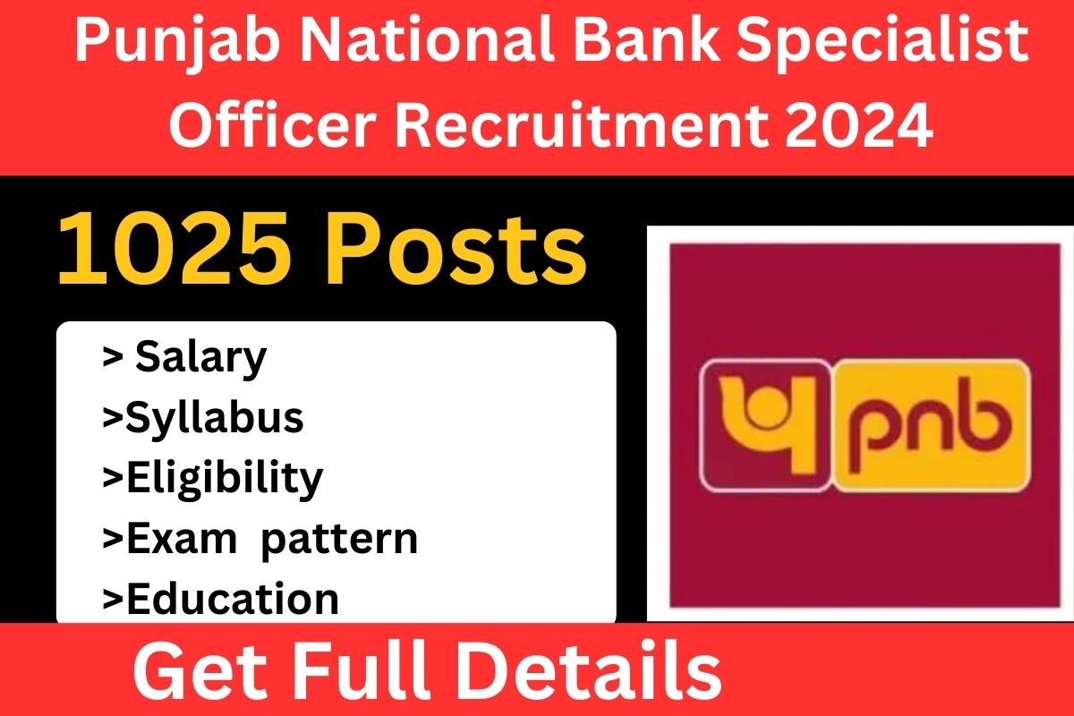 Punjab National Bank Specialist Officer Recruitment 2024
