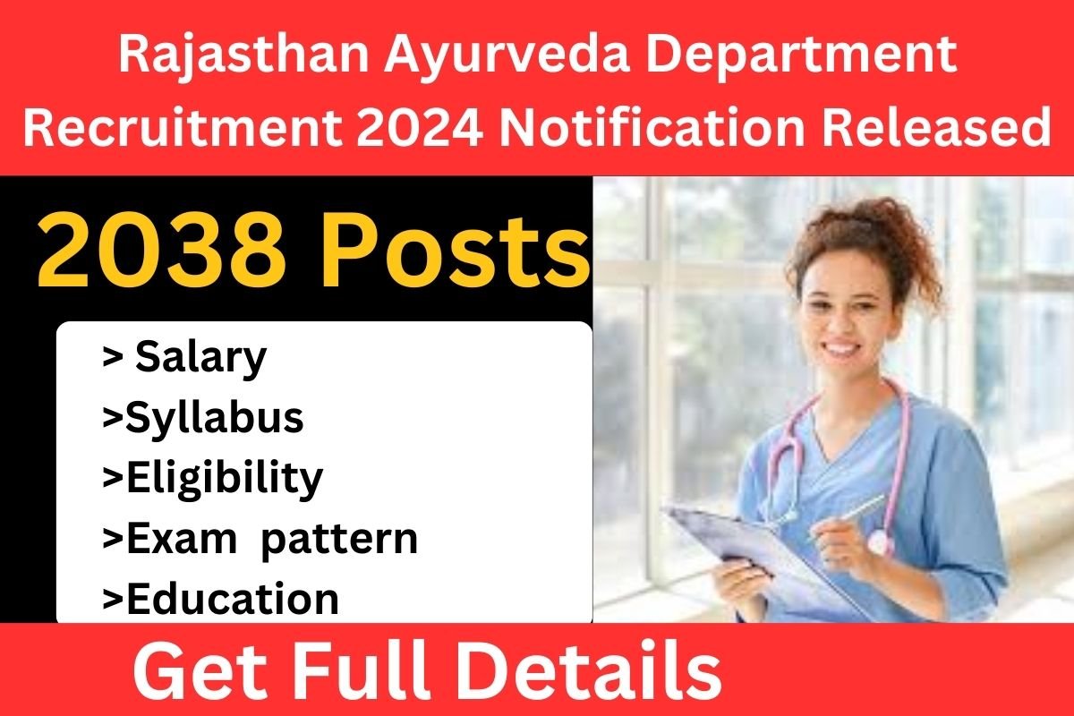 Rajasthan Ayurveda Department Recruitment 2024 Notification Released