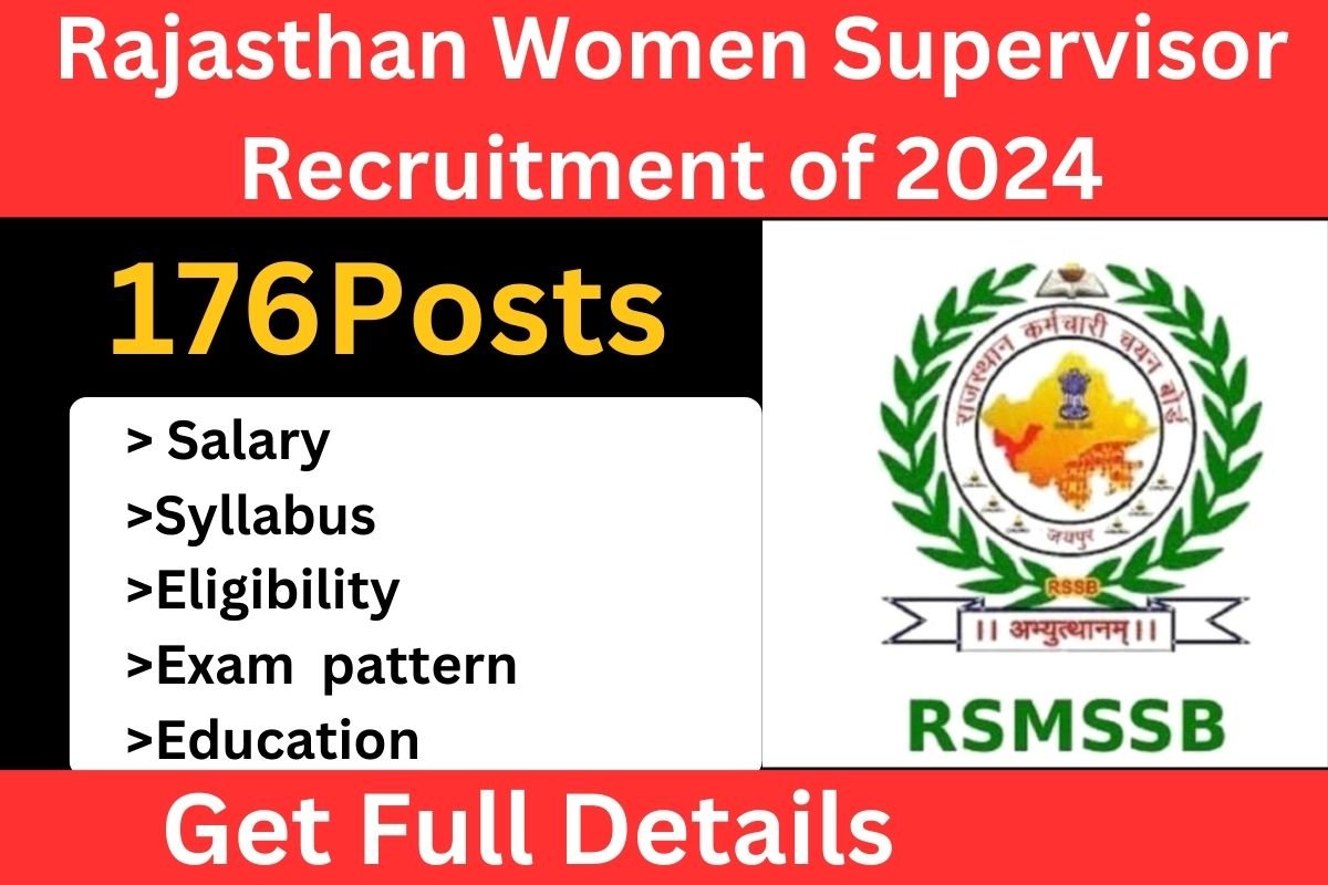 Rajasthan Women Supervisor Recruitment of 2024